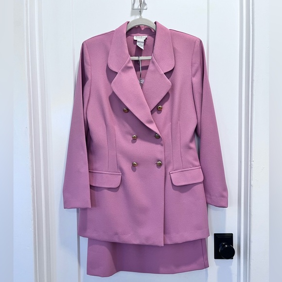 EUC Vintage Jennifer James Pink 2 Piece Suit with Skirt size 12 - Picture 4 of 11
